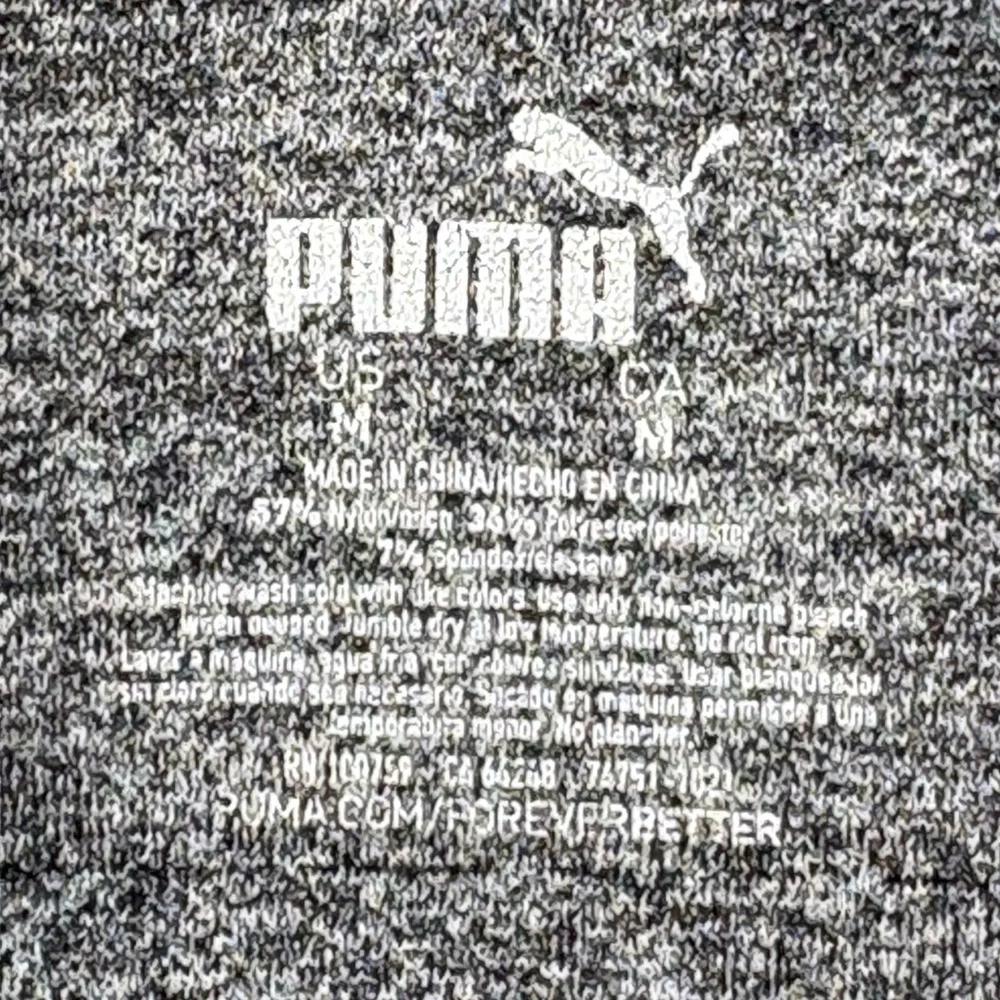 Puma Sports Bra Womens Medium Grey Racerback Heathered Removable Pads Activewear